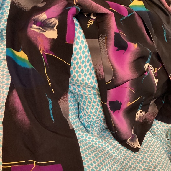 Vintage oversized large graphic blazer Brownstone Studio New York abstract flora - Picture 3 of 5